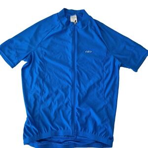 Garneau M's Cycling Jersey Medium Blue Full Zip 3 Pockets Lightweight Reflective
